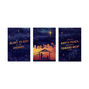 Glorious Night Triptych 23" x 34.5" Rigid Wall Art