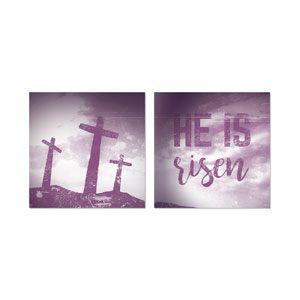 Mod He is Risen Pair 23" x 23" Rigid Wall Art