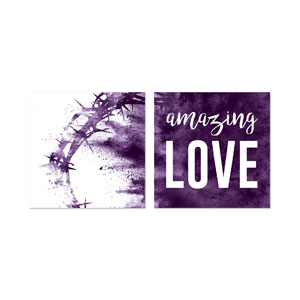 Purple Powder Crown Amazing Love 23" x 23" Rigid Wall Art