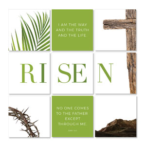 Easter Week Icons Risen Set 23" x 23" Rigid Wall Art