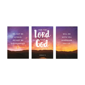 Joshua 1:9 Tripych 23" x 34.5" Rigid Wall Art