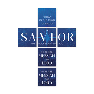 Mod Christmas Savior Cross Set 23" x 23" Rigid Wall Art