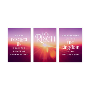 He Is Risen Light Triptych 23" x 34.5" Rigid Wall Art