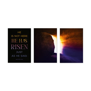 Easter Open Tomb Triptych 23" x 34.5" Rigid Wall Art