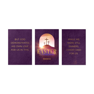 Easter Sunrise Window Triptych 23" x 34.5" Rigid Wall Art