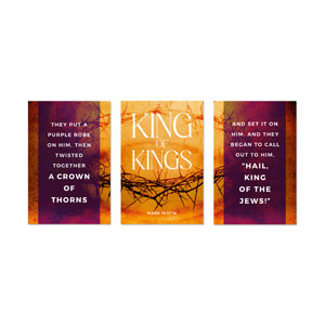 King of Kings Triptych 23" x 34.5" Rigid Wall Art