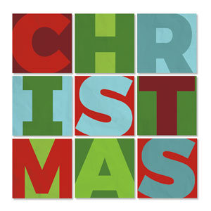 Christmas Squares Set 23" x 23" Rigid Wall Art