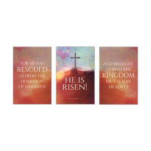 Watercolor Cross Triptych 23" x 34.5" Rigid Wall Art