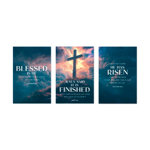 Easter He Is Risen Triptych 23" x 34.5" Rigid Wall Art