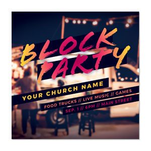 Block Party 34.5" x 34.5" Rigid Sign