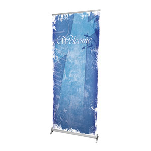 Vintage Blue 2'7" x 6'7"  Vinyl Banner