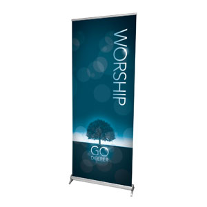 Deeper Roots Worship Vertical 2'7" x 6'7"  Vinyl Banner