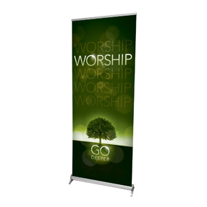 Deeper Roots Worship Horizontal 2'7" x 6'7"  Vinyl Banner