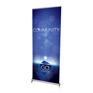 Deeper Iceberg Community 2'7" x 6'7"  Vinyl Banner