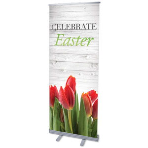 Easter Invited Wood 2'7" x 6'7"  Vinyl Banner