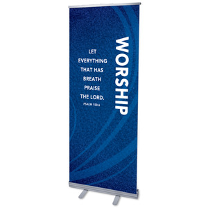 Flourish Worship Blue 2'7" x 6'7"  Vinyl Banner