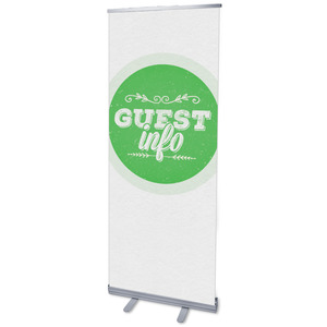 Guest Circles Info Green  2'7" x 6'7"  Vinyl Banner