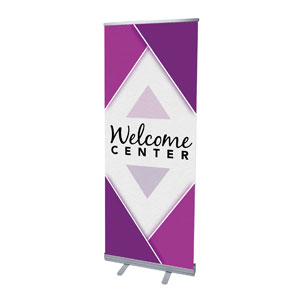 Welcome Diamond Purple 2'7" x 6'7"  Vinyl Banner