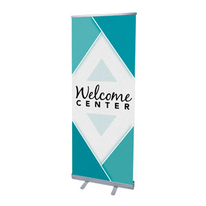 Welcome Diamond Blue 2'7" x 6'7"  Vinyl Banner