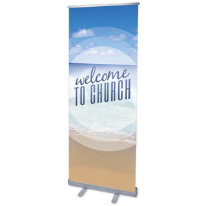 Season Welcome Ocean 2'7" x 6'7"  Vinyl Banner