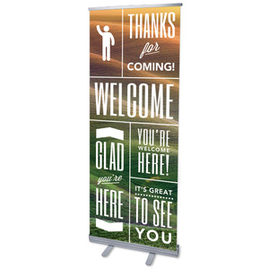 Phrases Welcome 2'7" x 6'7"  Vinyl Banner