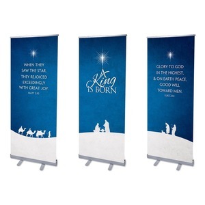 Christmas Silhouette  2'7" x 6'7"  Vinyl Banner