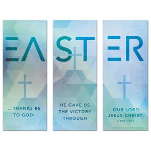 Easter Geometric  2'7" x 6'7"  Vinyl Banner