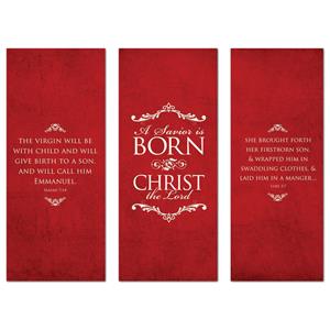 Savior Is Born  2'7" x 6'7"  Vinyl Banner