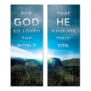 For God So Loved Pair 2'7" x 6'7"  Vinyl Banner