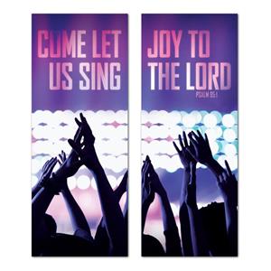 Let Us Sing Pair 2'7" x 6'7"  Vinyl Banner