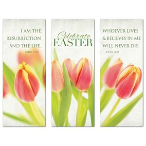 Tulips Triptych 2'7" x 6'7"  Vinyl Banner