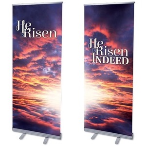 Risen Indeed Pair 2'7" x 6'7"  Vinyl Banner