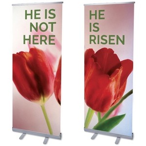 Risen Tulips Pair 2'7" x 6'7"  Vinyl Banner