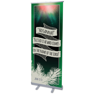 Hand Drawn Ribbon Palm Sunday 2'7" x 6'7"  Vinyl Banner