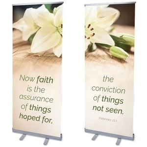 Faith Lilies Pair 2'7" x 6'7"  Vinyl Banner