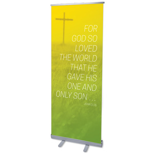 Color Wash John 3:16 2'7" x 6'7"  Vinyl Banner