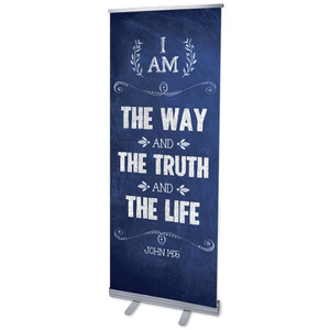 Chalkboard Art Blue 2'7" x 6'7"  Vinyl Banner