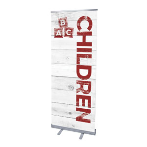 Shiplap Children White 2'7" x 6'7"  Vinyl Banner