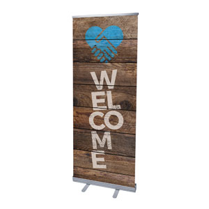 Shiplap Welcome Natural 2'7" x 6'7"  Vinyl Banner