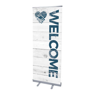 Shiplap Welcome White 2'7" x 6'7"  Vinyl Banner