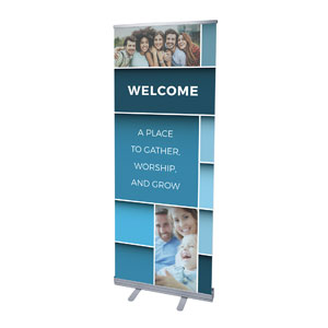 Mid Century Welcome 2'7" x 6'7"  Vinyl Banner