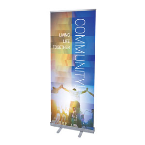 Modern Mosaic Community 2'7" x 6'7"  Vinyl Banner