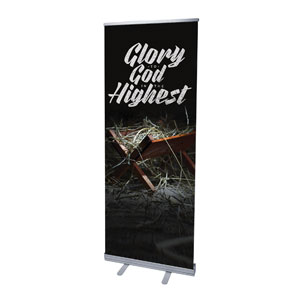 Glory God Manger 2'7" x 6'7"  Vinyl Banner