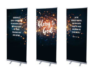 Glory to God Stars 2'7" x 6'7"  Vinyl Banner