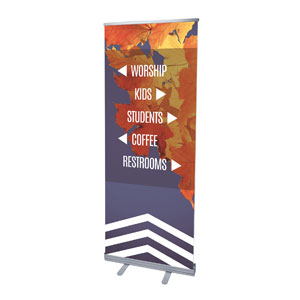 Chevron Welcome Fall Directional 2'7" x 6'7"  Vinyl Banner