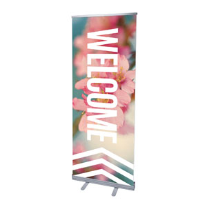 Chevron Welcome Spring 2'7" x 6'7"  Vinyl Banner