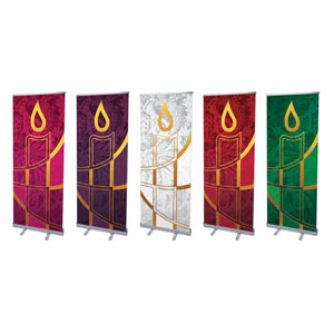 Christmas Candles Set 2'7" x 6'7"  Vinyl Banner