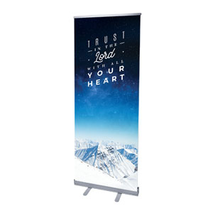 Mountains Trust 2'7" x 6'7"  Vinyl Banner