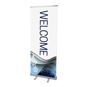 Blue Layered Paper 2'7" x 6'7"  Vinyl Banner