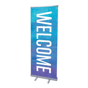 Blue Purple Easter At 2'7" x 6'7"  Vinyl Banner